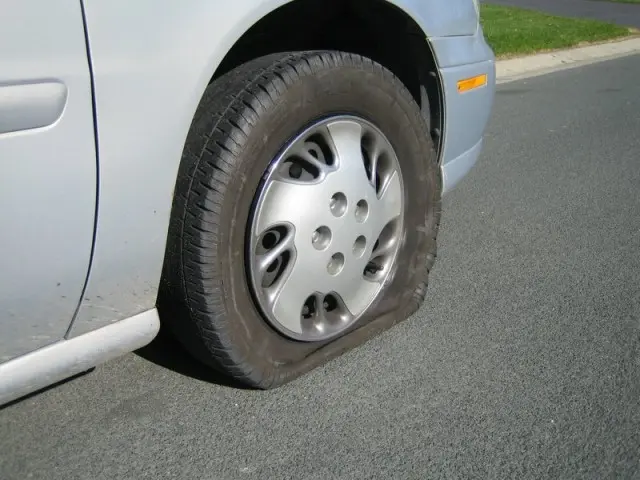 Car with Flat tyre